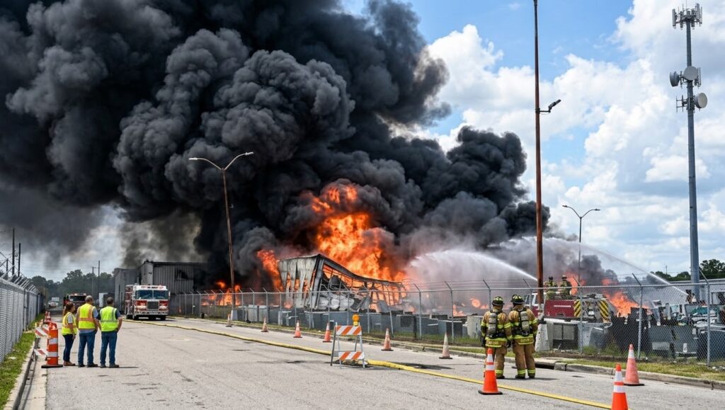 Fire at Howard Industries in Laurel Sends Thick Smoke Into Sky, Residents Told to Leave