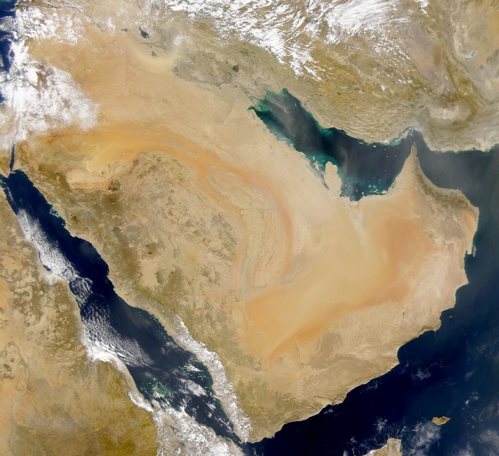 NASA satellite image of the Arabian Peninsula including Yemen and Saudi Arabia (file photo)
